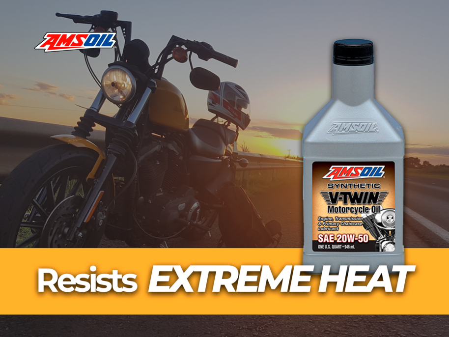 vtwin 20w50 motorcycle oil resists extreme heat